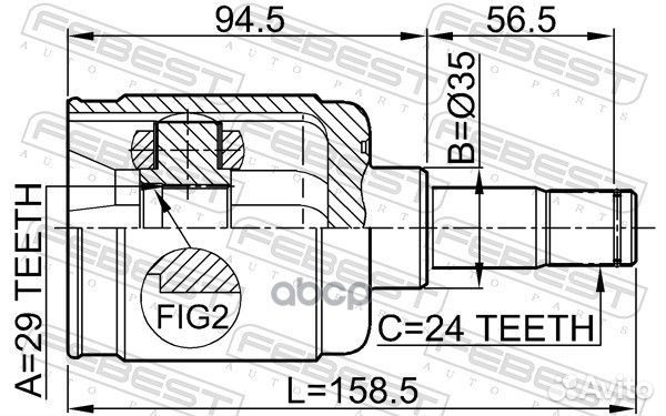 ШРУС внутр левый mazda 323 BJ 1998-2003 0511-CP