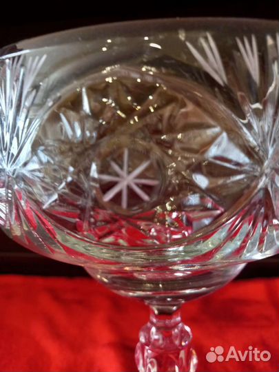 Колекционная Ваза для фруктов на ножке хрусталь