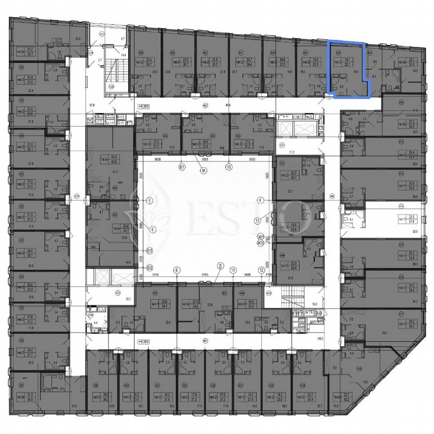 Апартаменты-студия, 22,1 м², 4/10 эт.