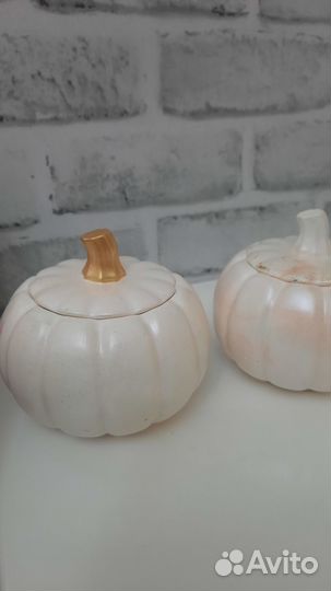 Гипсовая шкатулка тыквочка