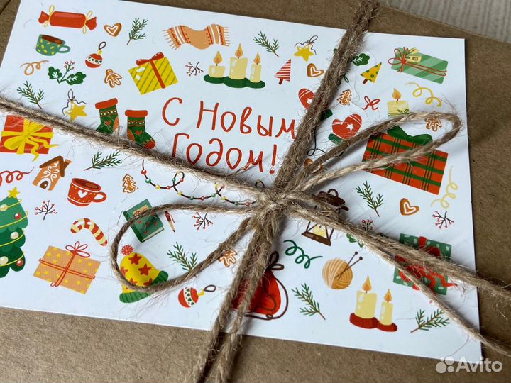 Новогодний бокс со свечами ручной работы