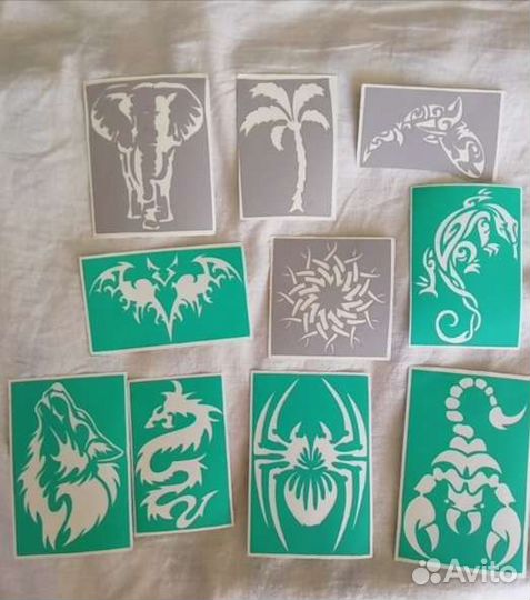 Хна для мехенди, временных тату,трафареты для тату