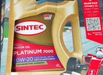 Моторное масло sintec platinum 0w20 5 литров