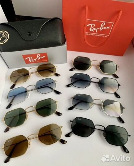 Очки ray ban octagonal пепельные