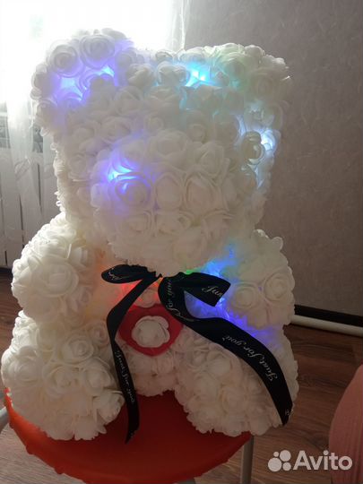 Мишка из роз музыкальный