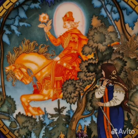 Тарелка Красный всадник русские сказки Зворыкин