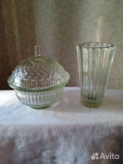 Сахарница ваза стеклянные СССР