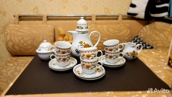 Винтажный редкий кофейный сервиз ГДР времен СССР