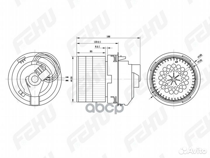 Электровентилятор отопителя для LADA Vesta