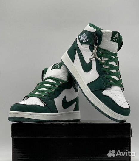 Зеленые Nike Air Jordan 1 для зимних прогулок