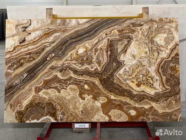 Оникс onice romantic brown, Слэб 20 мм