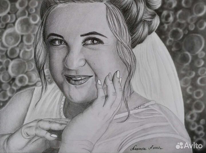 Портрет по фото карандашом
