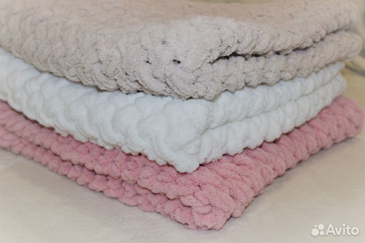 Плед детский плюшевый - белый