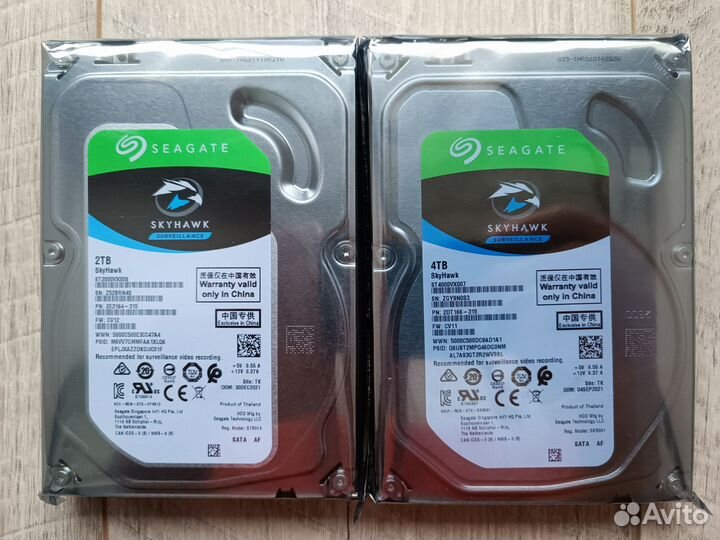 Жесткие диски Seagate SkyHawk 2Тб и 4Тб Новые