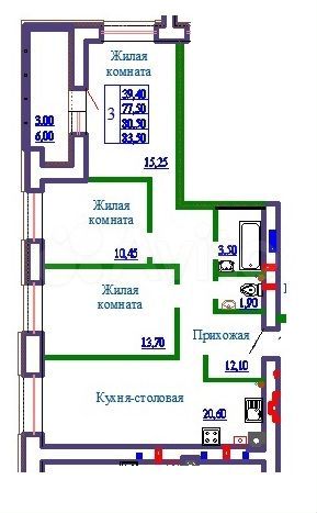 3-к. квартира, 83,5 м², 4/9 эт.