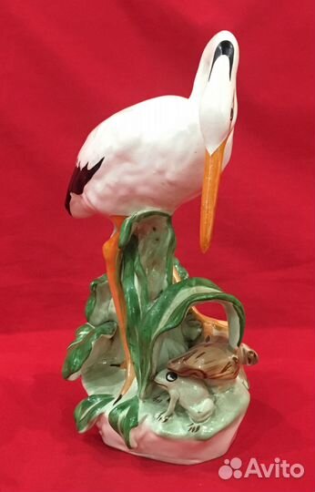 Статуэтка фарфоровая. Цапля на болоте. СССР