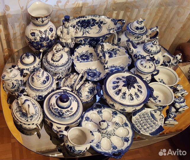 Гжель авторская ручная работа чайники вазы супницы