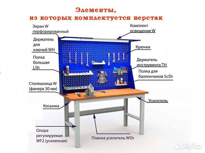 Верстак усиленный W200.WS1.WS1.000