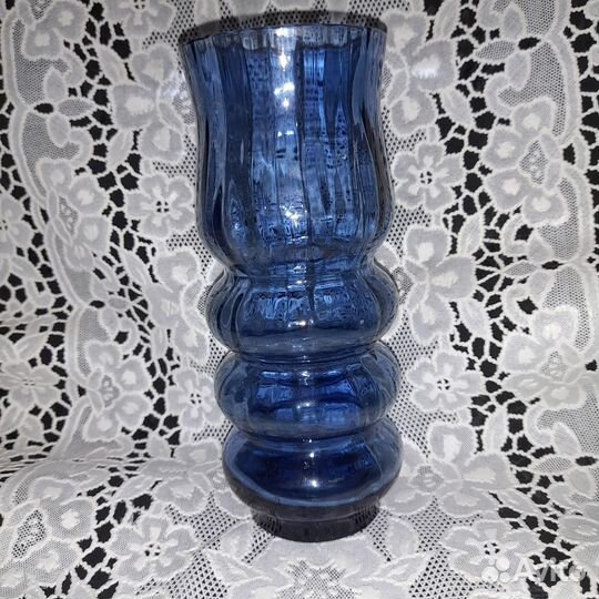 Ваза синее стекло СССР