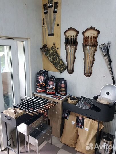 Мангал, шампуры, уголь, решетки гриль