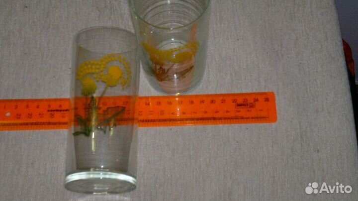 Стаканы стеклянные новые с рисунком