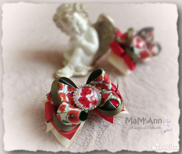 Бантики, заколки, резинки ручная работа