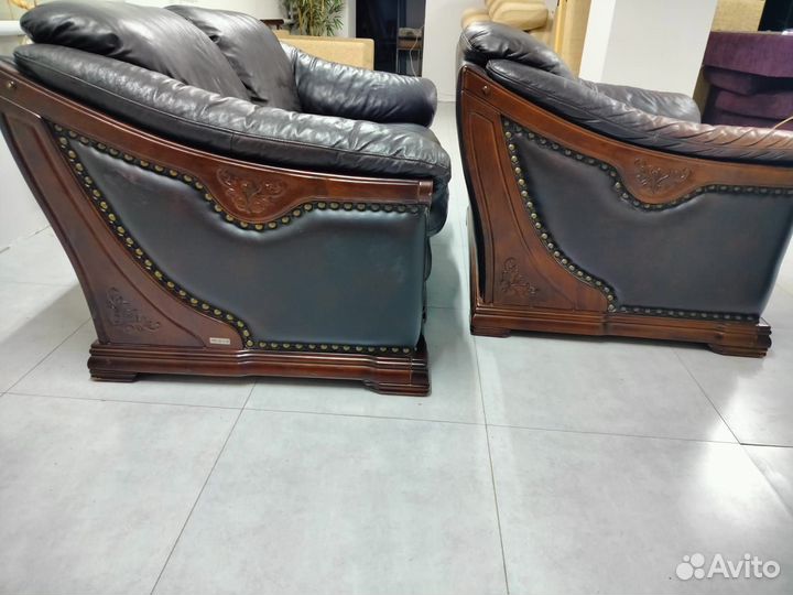 Диван+кресло кожа