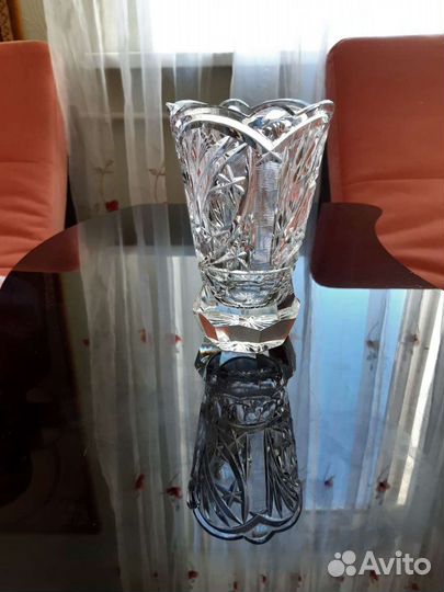 Хрусталь : ваза для цветов, рог