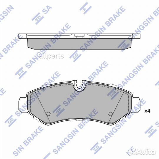 Sangsin brake SP4438 Колодки торм.диск.задн. MB sp