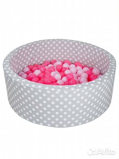 Сухие бассейны Bällebad Soft White Dots Grau#3535