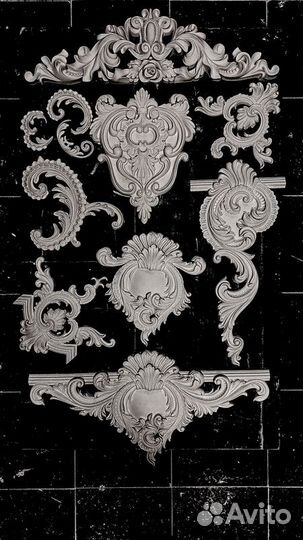 Лепнина из гипса, орнаменты, среднички