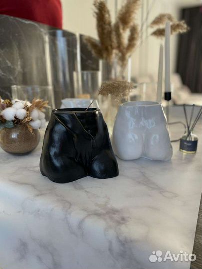 Гипсовое кашпо 