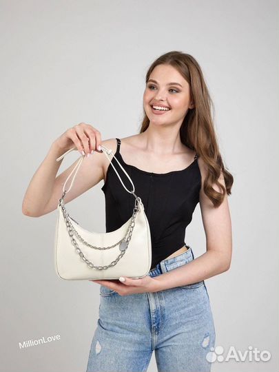 Сумка женская молочная