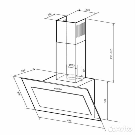 LEX MIO 500 black вытяжка