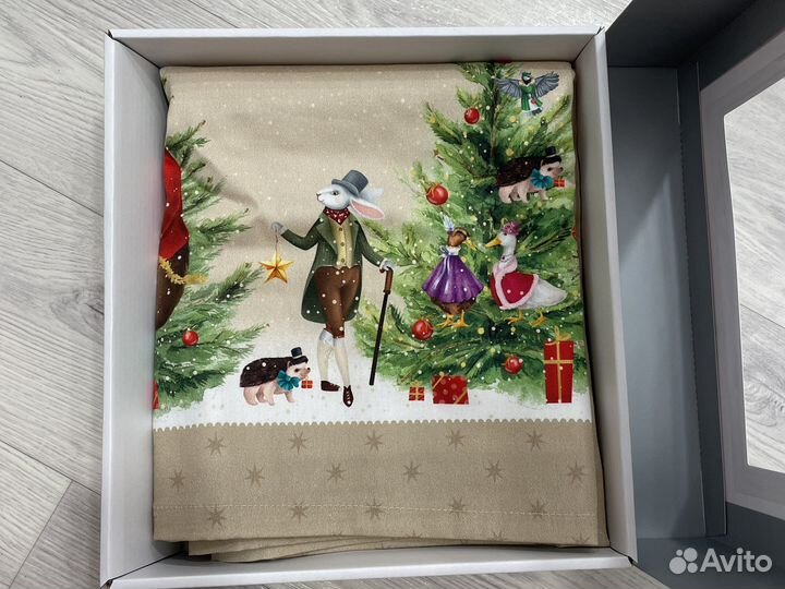 Новогодняя скатерть 150*110, хлопок