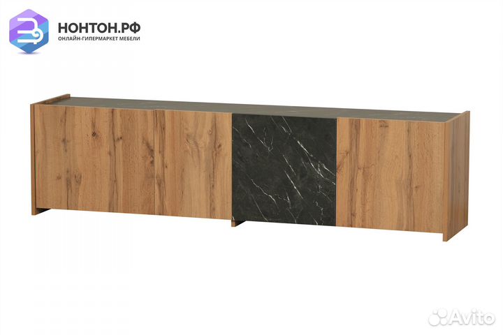 Тв-тумба Адажио 56.01 дуб вотан / мрамор черный