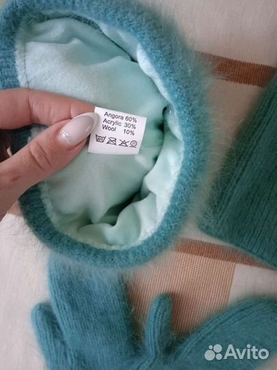 Комплект шапка, снуд, варежки