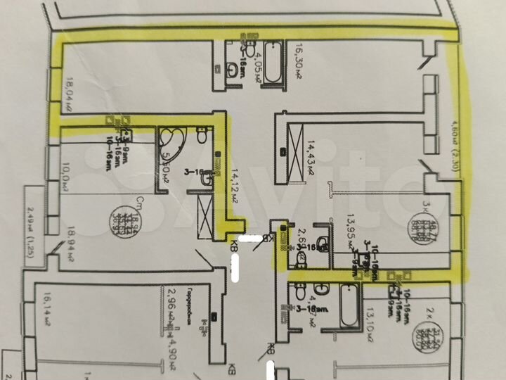 3-к. квартира, 88 м², 3/19 эт.