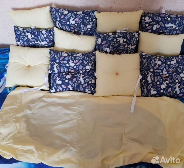 Бортики для детской кроватки+простынь на резинке