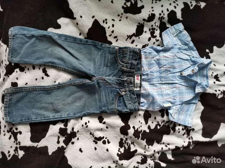 Джинсы Левис с рубашкой. На 2 года