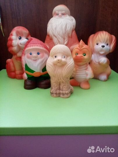 Резиновые игрушки СССР дед Мороз дракончик пудель