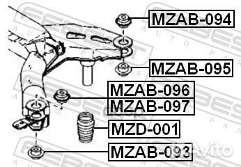 Отбойник амортизатора зад прав/лев MZD001