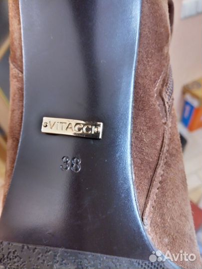 Сапоги женские замшевые на каблуке Vitacci 38р