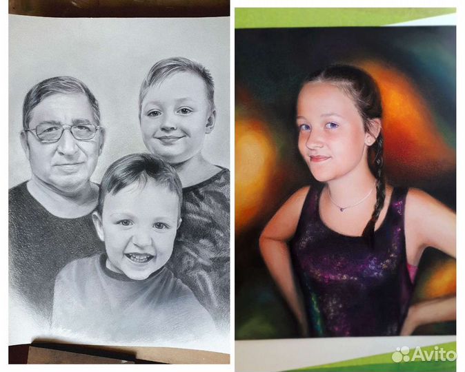 Портрет по фото на заказ любой сложности