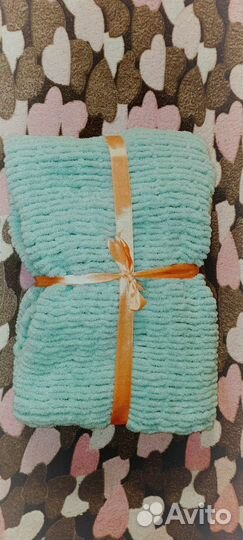 Плед вязаный плюшевый