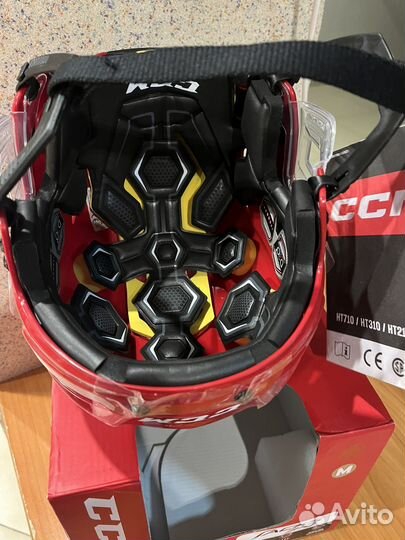 Шлем хоккейный CCM tacks 310 M красный