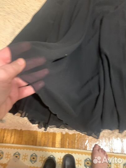 Черная шифоновая юбка