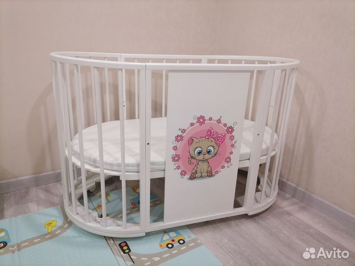 Детская кроватка трансформер с маятником