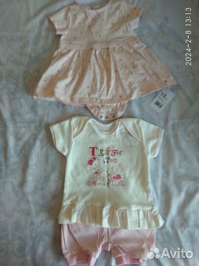 Новые вещи для девочки пакетом от 0 до года