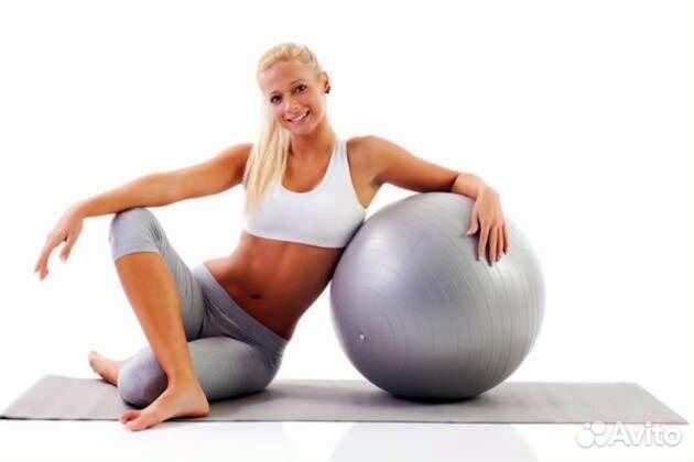 Мяч гимнастический - Фитбол с насосом, d-55 см